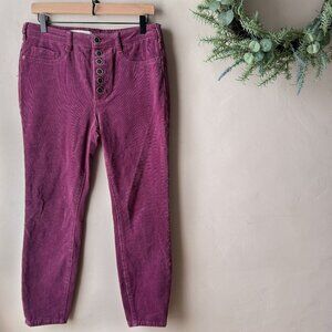 Anthropologie Pilcro High Rise Skinny Purple Corduroy Pants